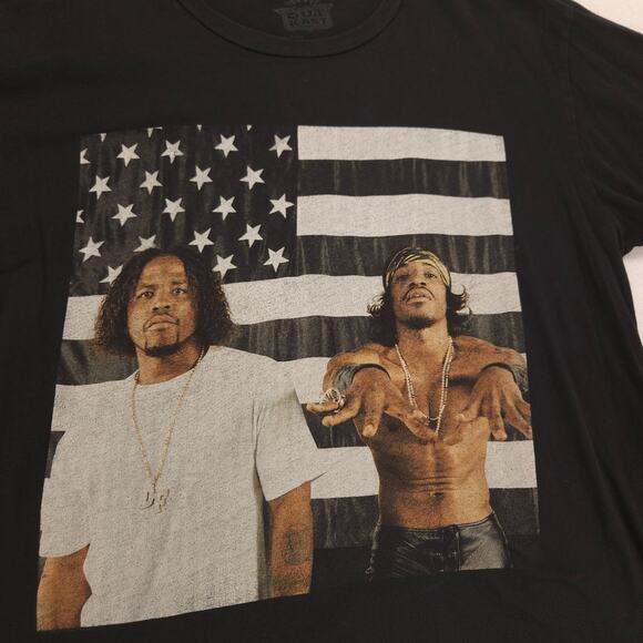 Outkast Rap Graphic Short Sleeve Crew Neck Shirt Mens Size Large L Black - Picture 4 of 9
